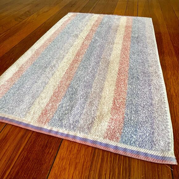 Vintage Fieldcrest Hand Towel - Pastel Striped Cotton Blend, Made in USA - Picture 2 of 10